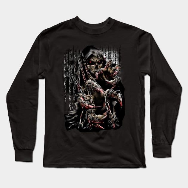 evil skeleton Long Sleeve T-Shirt by Chack Loon